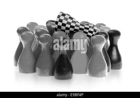 Eine einzigartige Figur auf gemeinsame Bauern finish Flagge Stockfoto