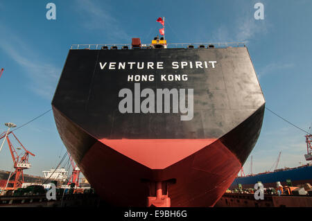 China, Shekou, Bulk 31 März bis 6. April 2008 Carrier Venture Geist im Dock für die ersten 5-Jahres-Service. Stockfoto