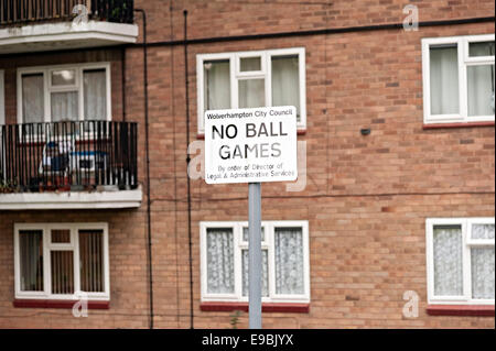 Signieren des Rates flache Wolverhampton keinen Ballspiele Tettenhall Holz Stockfoto