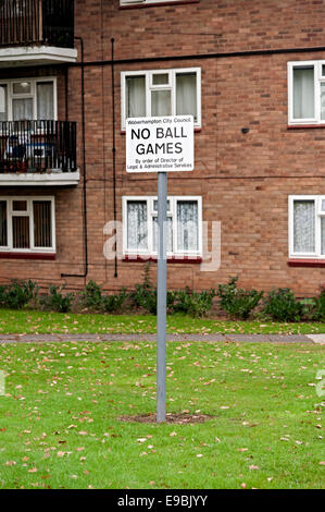 Signieren des Rates flache Wolverhampton keinen Ballspiele Tettenhall Holz Stockfoto