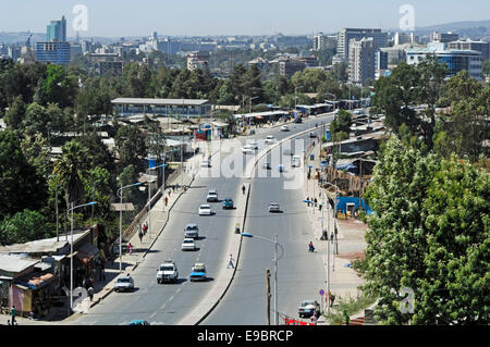 Einer der wichtigsten Straßen in Addis Abeba Stockfoto