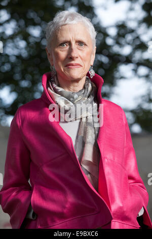 Sara Paretsky, US-amerikanische Autorin des Kriminalromans, auf dem Edinburgh International Book Festival 2014. Edinburgh, Schottland. Stockfoto