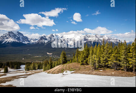 Skigebiet Lake Louise, Banff Nationalpark, Alberta, Kanada. Stockfoto