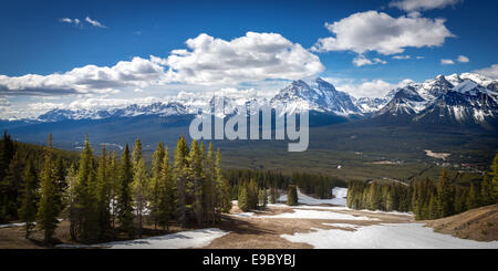 Skigebiet Lake Louise, Banff Nationalpark, Alberta, Kanada. Stockfoto