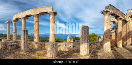 Tempel des Aphaiatempels, Aegina Insel. Saronischen Golf. Griechenland. Stockfoto