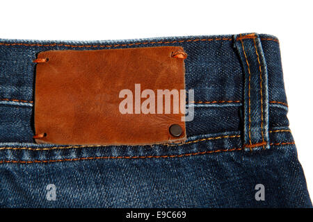 Leder-label Stockfoto