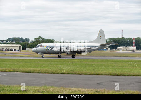 Deutsche Marine Lockheed P3 Orion Anti-u-Boot und Meeresüberwachung Flugzeug in der Royal International Air Tattoo Stockfoto