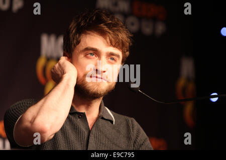 London, UK. 24. Oktober 2014. Daniel Radcliffe besucht das MCM London Comic Con Übereinkommen zur Förderung seiner neuen Film-Hörner im Excel Centre London 24.10.2014 Credit: Theodore Liasi/Alamy Live-Nachrichten Stockfoto