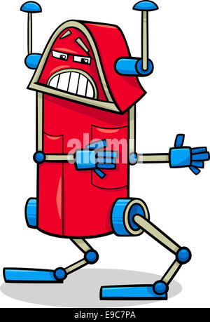 Cartoon-Illustration der lustige Fantasy Roboter Charakter Stockfoto