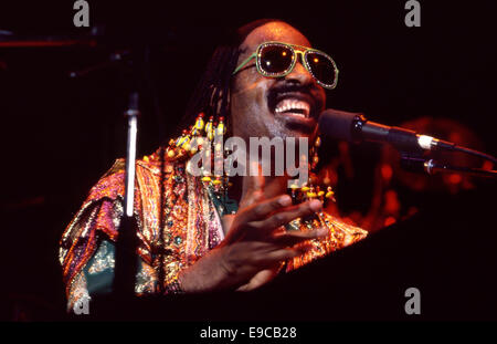 Stevie Wonder in Konzert ca. 1980er Jahre Stockfoto