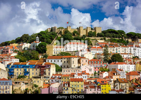 Lissabon, Portugal-Skyline in Sao Jorge Castle. Stockfoto