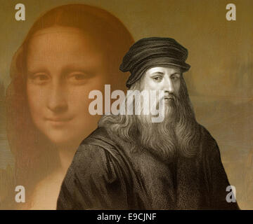 Mona Lisa, Leonardo da Vinci, 1452-1519, italienischer Maler, Bildhauer, Architekt und Ingenieur, Stockfoto