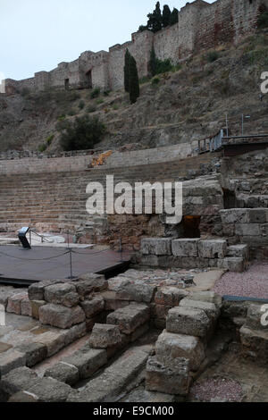 Calle Alcazabilla - Eingang der Alcazaba Burg - Málaga - autonome Gemeinschaft Andalusien - Spanien Stockfoto