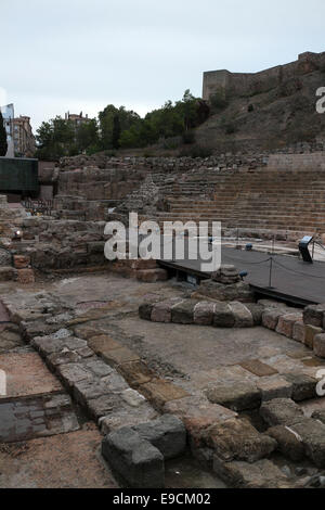 Calle Alcazabilla - Eingang der Alcazaba Burg - Málaga - autonome Gemeinschaft Andalusien - Spanien Stockfoto