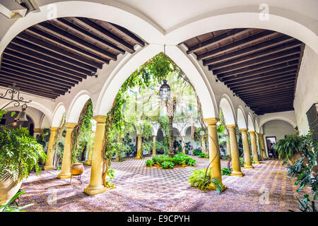 Ein Garten im Innenhof auf dem Gelände Viana-Palast in Córdoba, Spanien. Stockfoto