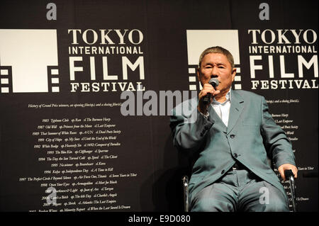 Tokio, Japan. 25. Oktober 2014. Japanischen Regisseurs Takeshi Kitano besucht die SAMURAI Award sprechen Sondersitzung während des 27. Tokyo International Film Festival in Roppongi Hills am 25. Oktober 2014 in Tokio, Japan. Bildnachweis: Hiroko Tanaka/ZUMA Draht/Alamy Live-Nachrichten Stockfoto