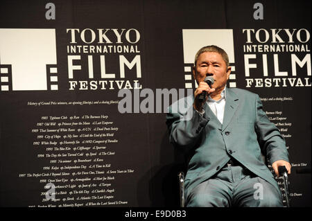 Tokio, Japan. 25. Oktober 2014. Japanischen Regisseurs Takeshi Kitano besucht die SAMURAI Award sprechen Sondersitzung während des 27. Tokyo International Film Festival in Roppongi Hills am 25. Oktober 2014 in Tokio, Japan. Bildnachweis: Hiroko Tanaka/ZUMA Draht/Alamy Live-Nachrichten Stockfoto