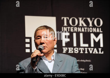 Tokio, Japan. 25. Oktober 2014. Japanischen Regisseurs Takeshi Kitano besucht die SAMURAI Award sprechen Sondersitzung während des 27. Tokyo International Film Festival in Roppongi Hills am 25. Oktober 2014 in Tokio, Japan. Bildnachweis: Hiroko Tanaka/ZUMA Draht/Alamy Live-Nachrichten Stockfoto