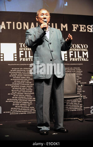 Tokio, Japan. 25. Oktober 2014. Japanischen Regisseurs Takeshi Kitano besucht die SAMURAI Award sprechen Sondersitzung während des 27. Tokyo International Film Festival in Roppongi Hills am 25. Oktober 2014 in Tokio, Japan. Bildnachweis: Hiroko Tanaka/ZUMA Draht/Alamy Live-Nachrichten Stockfoto