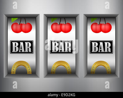 Gewinner Triple-Slot-Maschine. Stockfoto