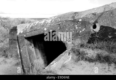 Deutschland Bunker WW2, Utah Beach ist eines der fünf Strände der Landung in der Normandie am 6. Juni 1944, während des zweiten Weltkriegs. Stockfoto