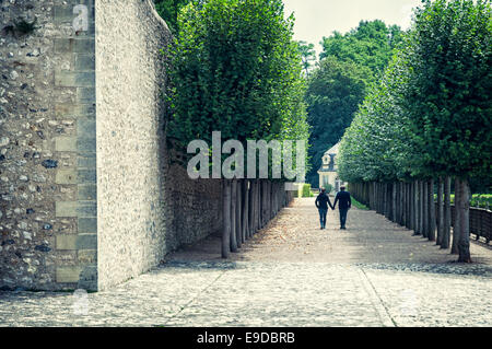 Zu zweit am Château de Villandry Stockfoto