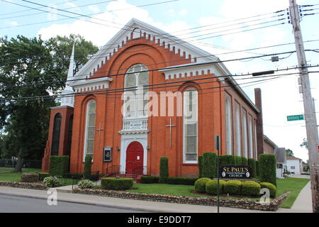 St. Pauls United Methodist Church, erbaut im Jahre 1883 in Tottenville, Staten Island, New York Stockfoto