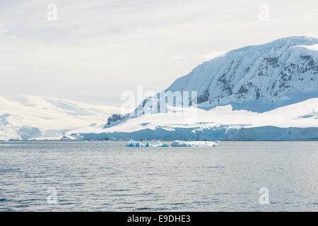 Eisberge und Berge, Antarktis Stockfoto