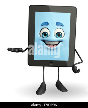 Cartoon-Figur des Tab präsentiert Stockfoto