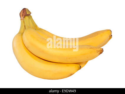 Haufen von Bananen isoliert auf weißem Hintergrund. Stockfoto
