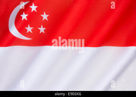 Die Nationalflagge von Singapur Stockfoto
