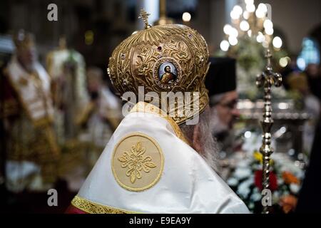 Thessaloniki, Griechenland. 26. Oktober 2014. Verherrlichung Zeremonie in der Kirche Saint Demetrius der Patron Saint of Thessaloniki, Griechenland am 26. Oktober 2014. Bildnachweis: Konstantinos Tsakalidis/Alamy Live-Nachrichten Stockfoto