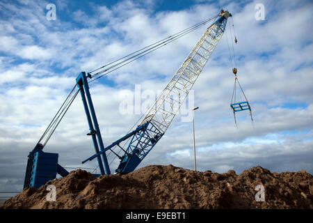 Küstenschutz Wand auf Rossall Promenade Thornton Cleveleys, UK. Stockfoto