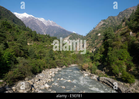 Annapurna Circuit - trek beliebtesten Touristen im Himalaya Gebirge massiv in Nepal. Stockfoto