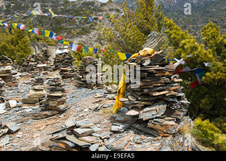 Annapurna Circuit - trek beliebtesten Touristen im Himalaya Gebirge massiv in Nepal. Stockfoto