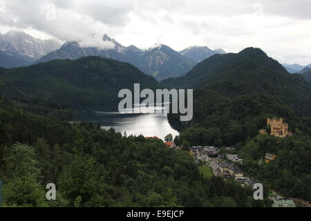 Die Aussicht vom Schloss Neuschwanstein Stockfoto