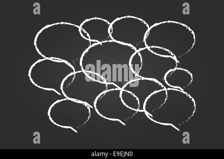 Sprechblasen an Tafel Stockfoto