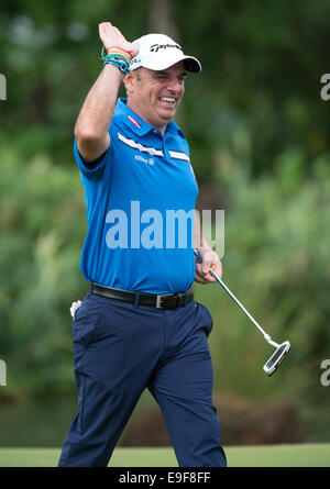 Haikou, China. 26. Oktober 2014. Noch auf der Gewinnerstraße Europas 2014 Ryder Cup Captain Paul McGinley gewinnt das pro-am-Guthaben: Jayne Russell/Alamy Live News Stockfoto