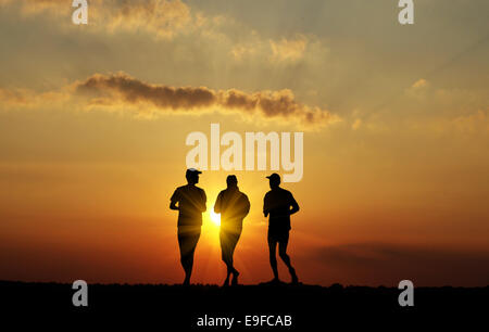 Schwarze Silhouette des running Herren Stockfoto