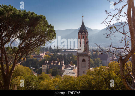 Meran-Blick von der Tappeiner Weg Stockfoto