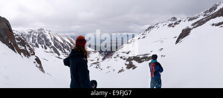 Ushuaia vom Gletscher oben gesehen Stockfoto