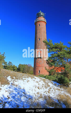 Leuchtturm im Winter, Ostsee Stockfoto