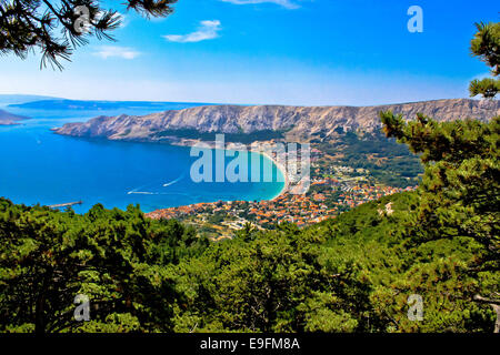 Luftaufnahme der Adria Stadt Baska Stockfoto