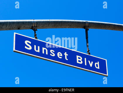 Sunset Boulevard-Straßenschild, West Hollywood, Los Angeles, Kalifornien, USA Stockfoto