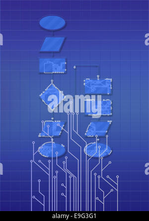 Leere Flow Chart Diagramm Stockfoto