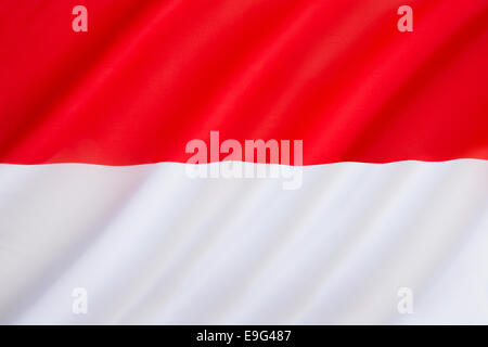 Die Nationalflagge von Indonesien Stockfoto