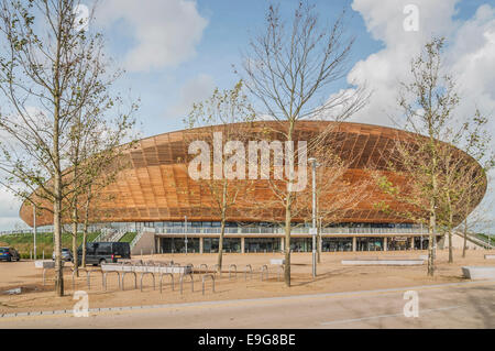 Außenansicht des Lee Valley Velodrome, Stratford, East London von Hopkins Architects: Phillip Roberts Stockfoto