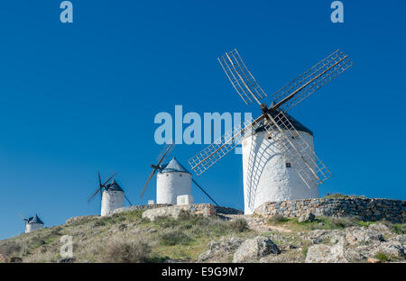 Windmühlen in Consuegra, Spanien Stockfoto