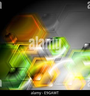 Hellen geometrische Elemente auf dem dunklen Hintergrund Stockfoto