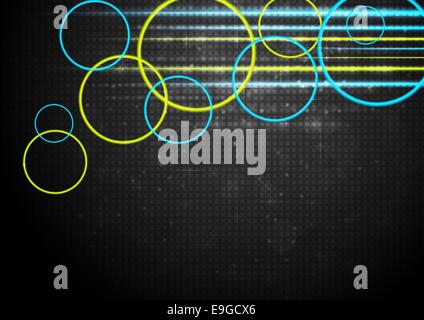 Bunte Kreise auf dem dunklen Hintergrund.  Design-Eps 10 Stockfoto